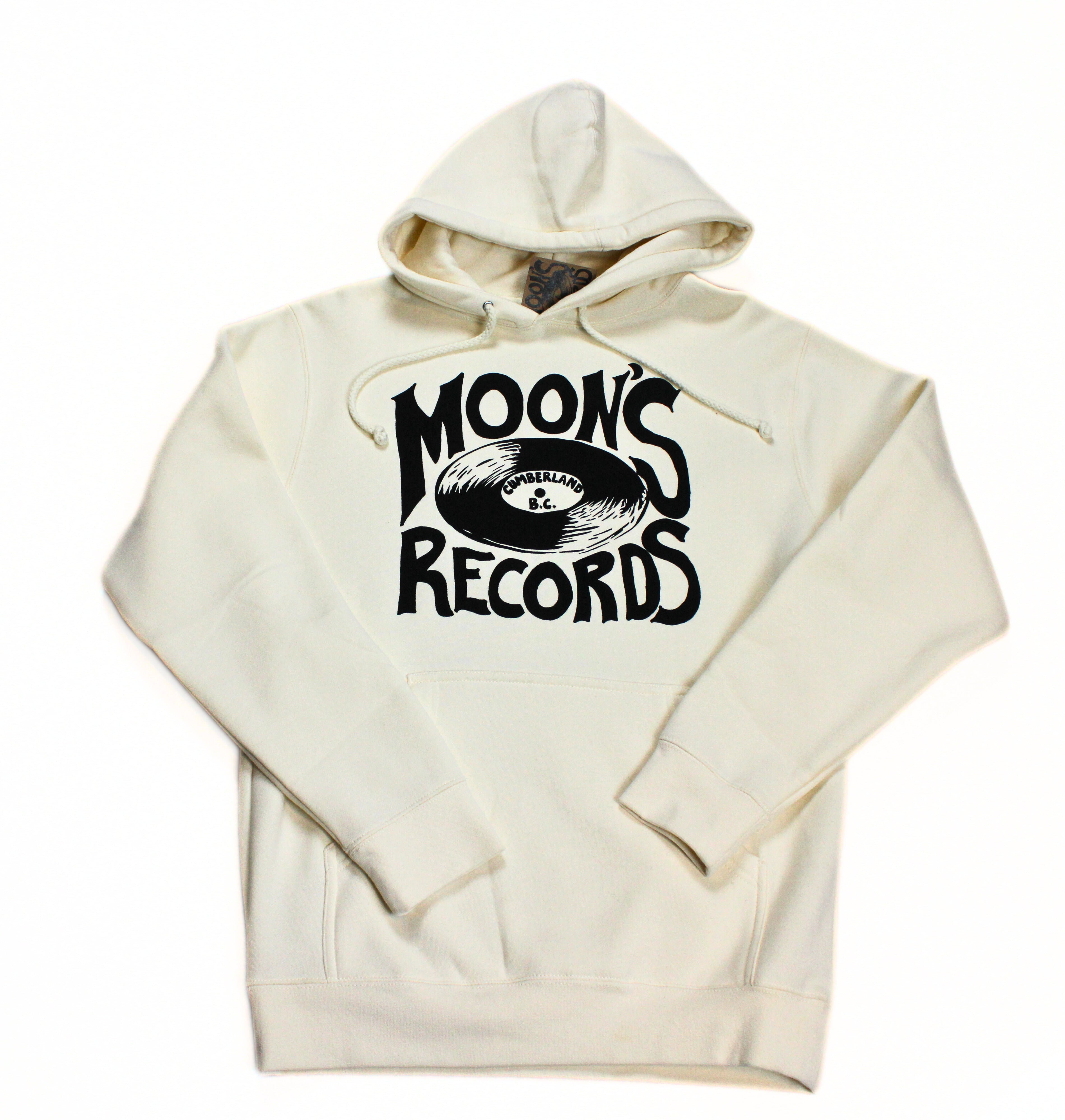 moon's records hoody retro record store clothing for music lovers. records store clothing rock t shirts