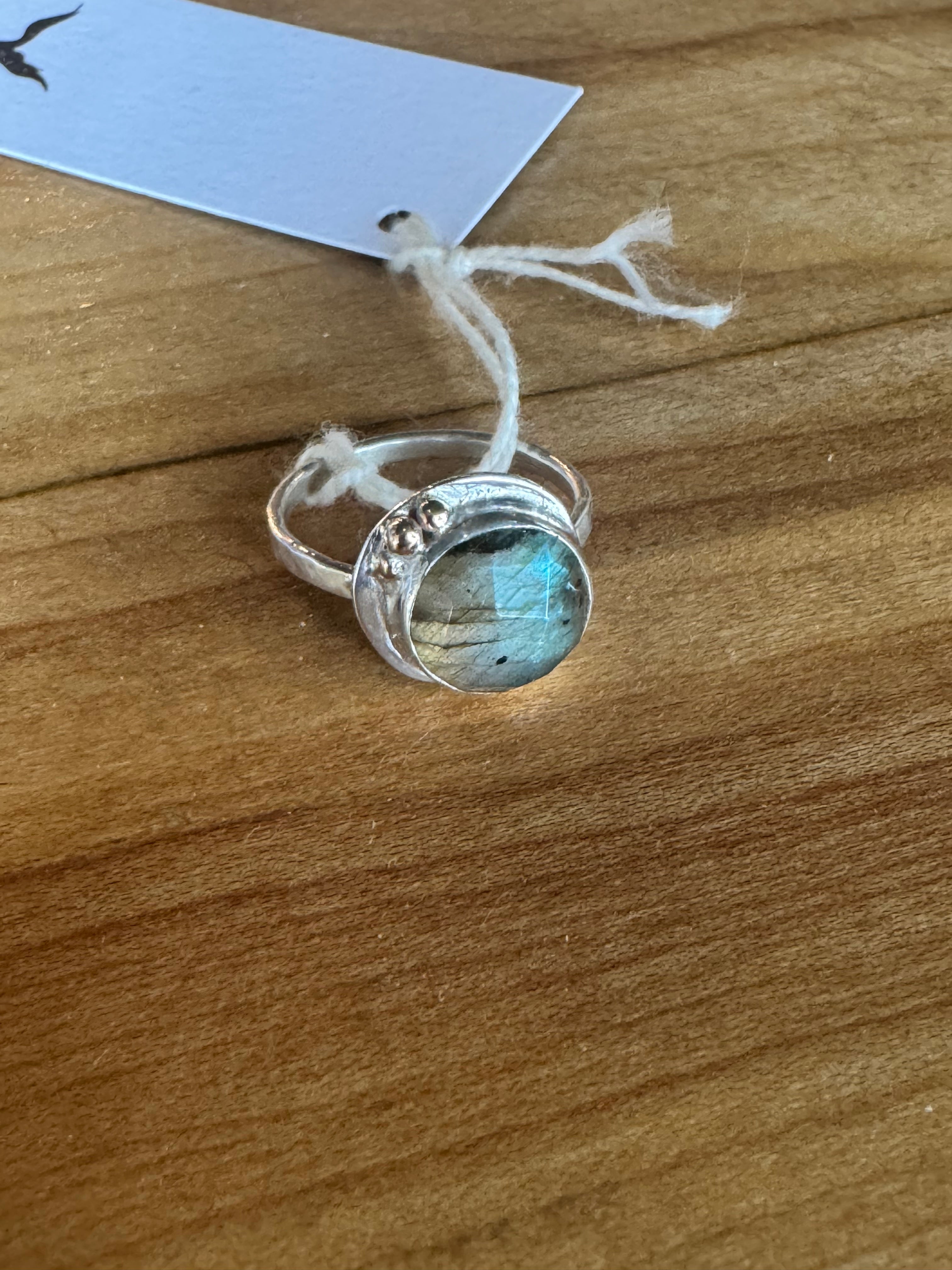 ring inspired by the moon. crescent moon ring. sterling silver and gold fill.