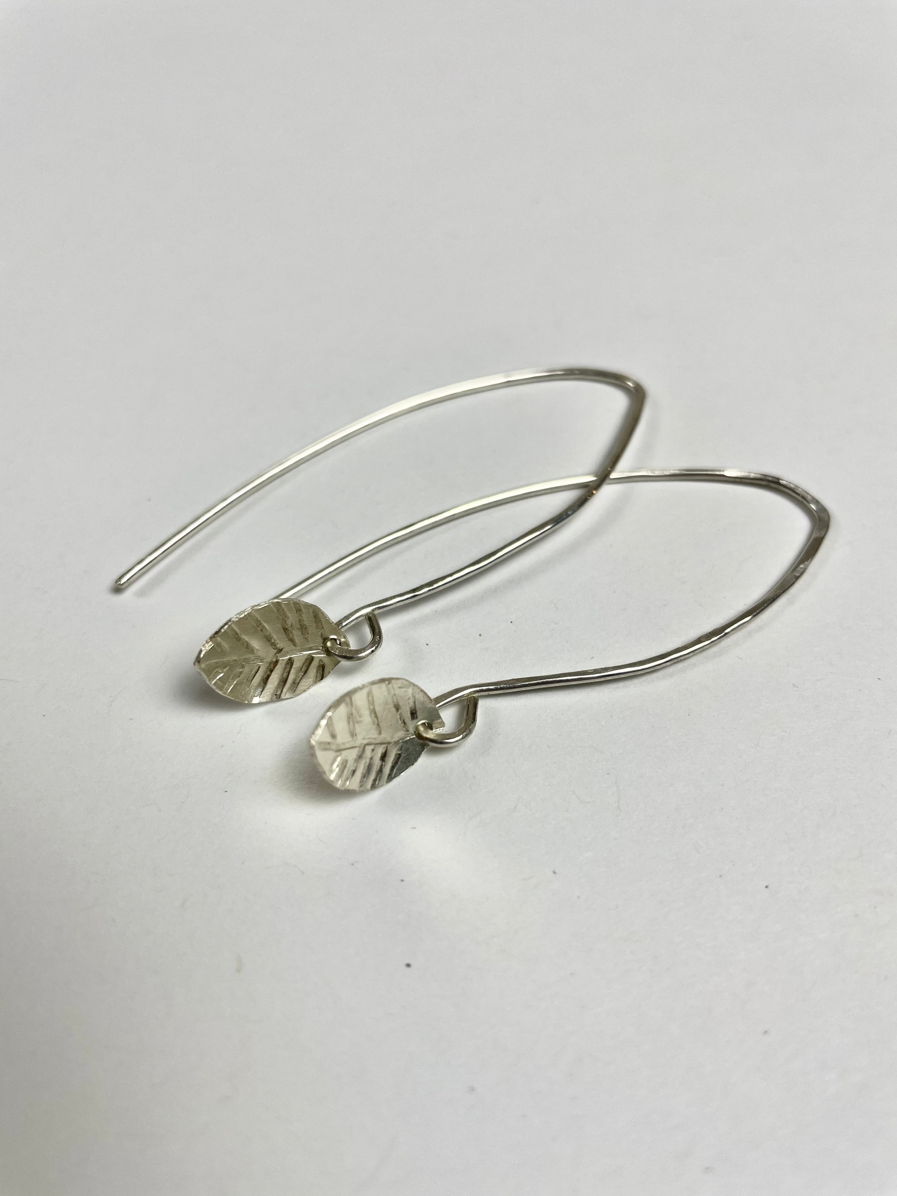 Sterling Silver Leaf Earrings