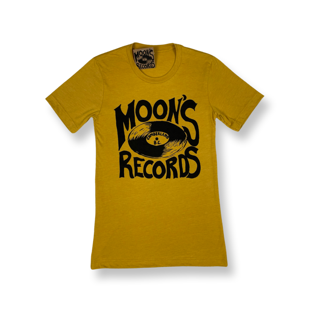 moon's records t-shirt retro record store clothing for music lovers. records store clothing rock t shirts